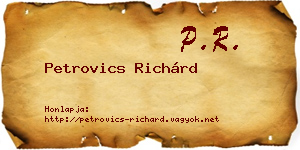 Petrovics Richárd névjegykártya